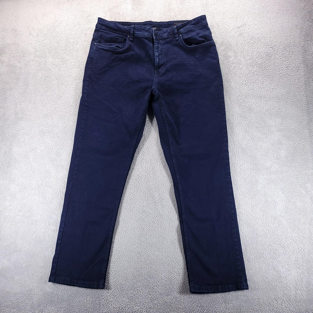 The Perfect Jean NYC Jeans Mens 38x32 Blue Athletic Tapered Dark Wash Stretch
